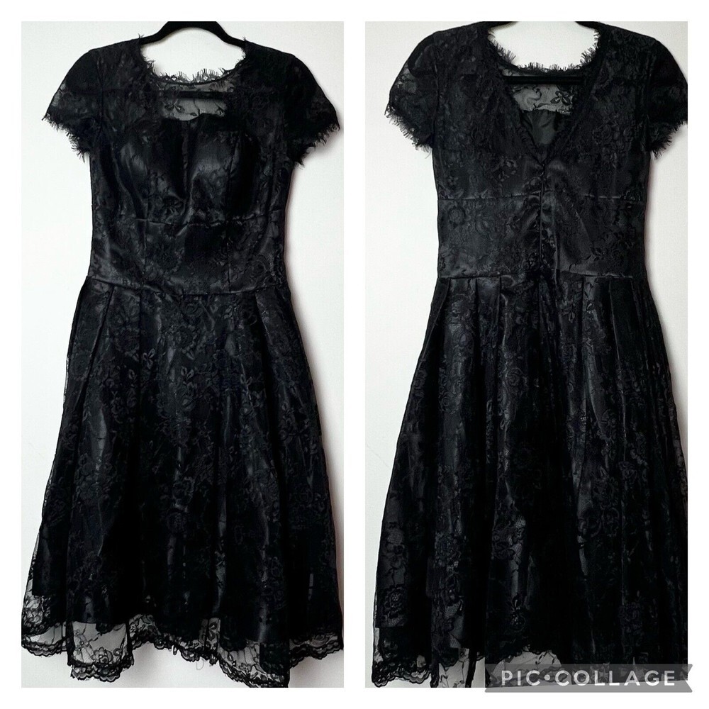 Grace Karin Black Lace Tea Length Dress Women’s 8